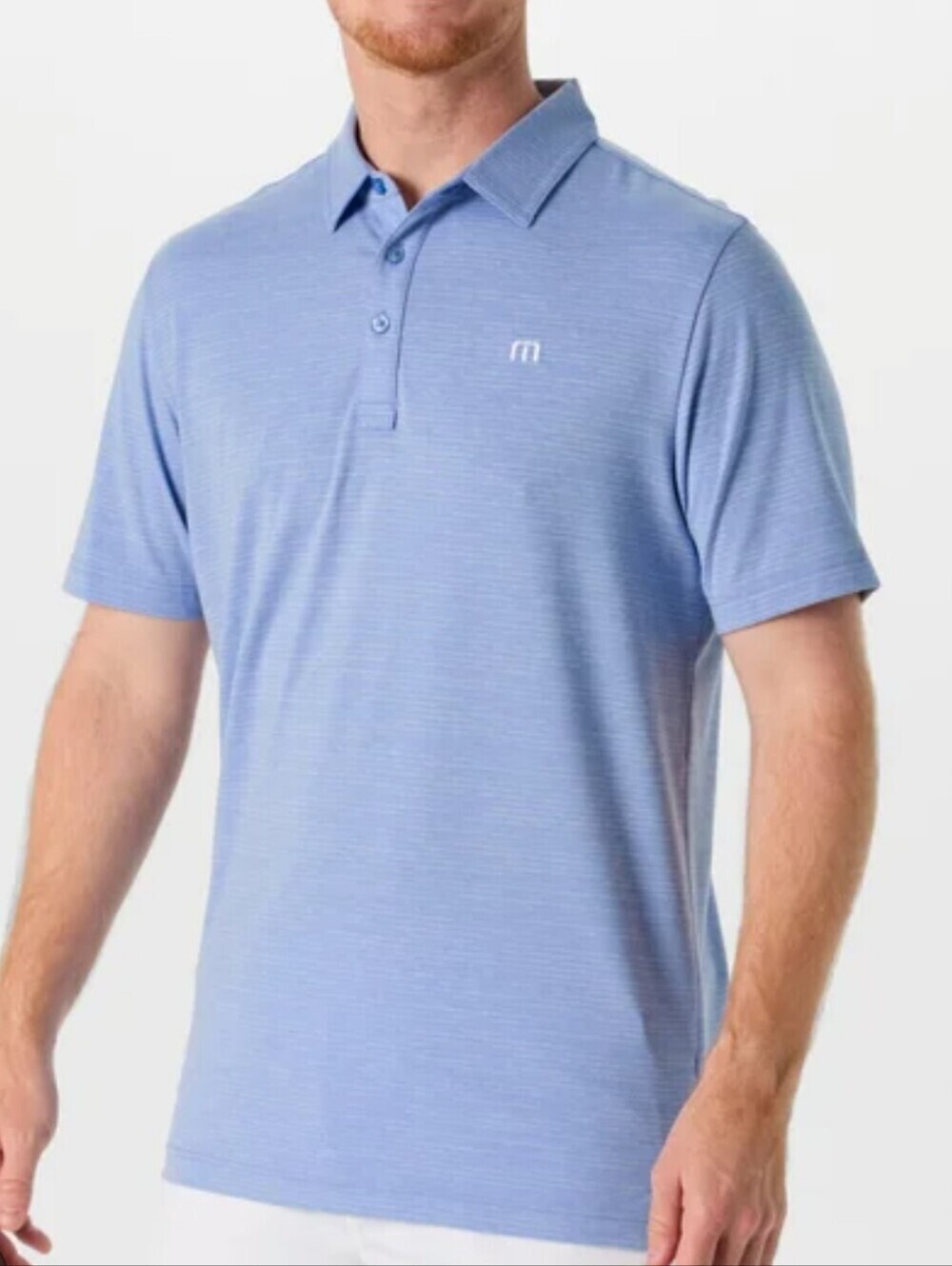 Travis Matthews Prestige Performance The Heater Golf Polo-Light Blue